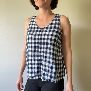 Blue Gingham Tank Top